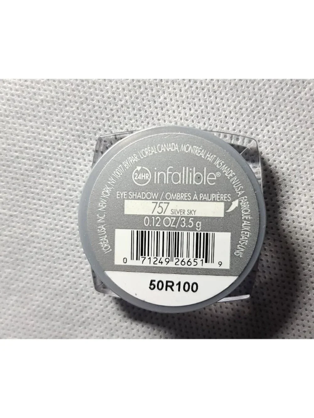 L'Oreal Infallible 24hr Eye Shadow 757 Silver Sky Sparkly Discontinued Rare NEW